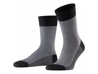 Merino herensokken met visgraatmotief