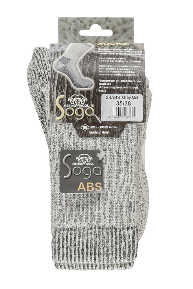 Soga warme merino wollen antislip sokken met badstof S4