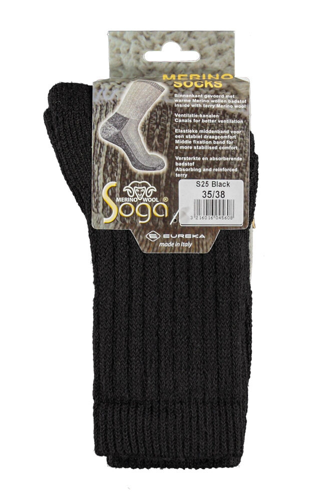 Soga warme merino wollen thermo sokken met badstof voering S25