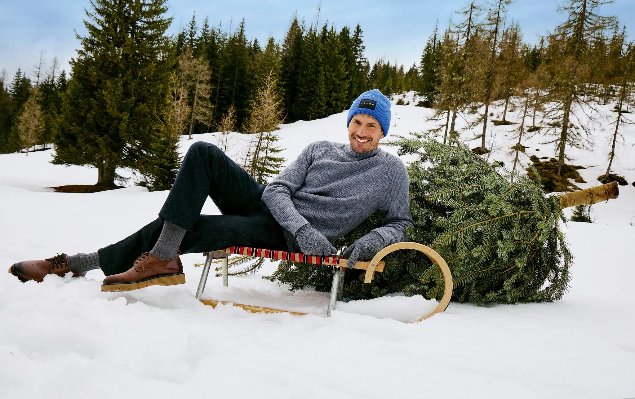 Falke nelson wollen herensokken met rib