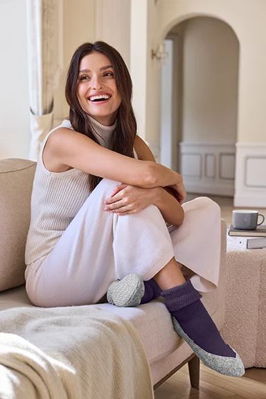 Falke Comfortabele pantoffel sokken van merinowol