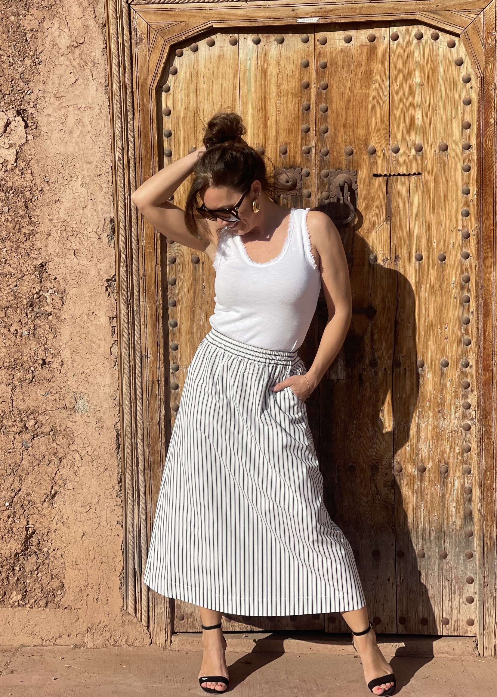 Guts & Goats Heart Striped Skirt