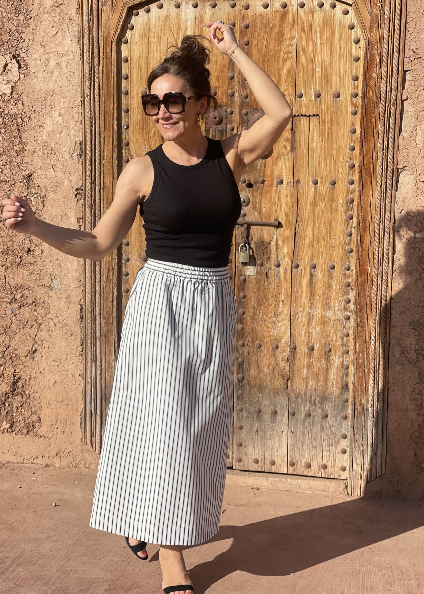 Guts & Goats Heart Striped Skirt