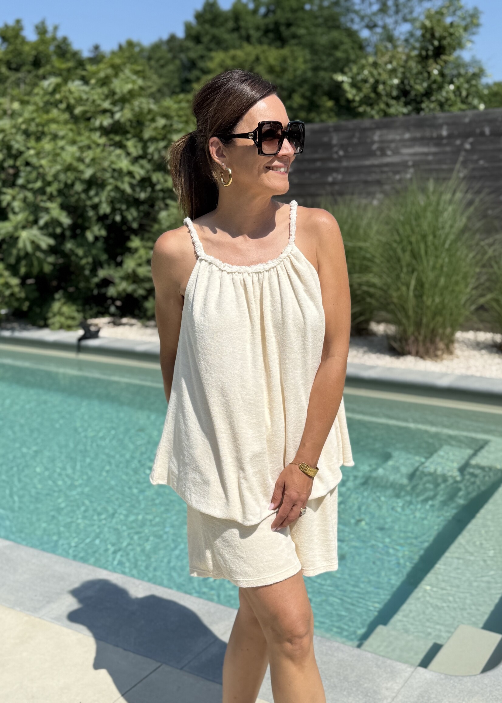 Guts & Goats Aimé Creme Shorts