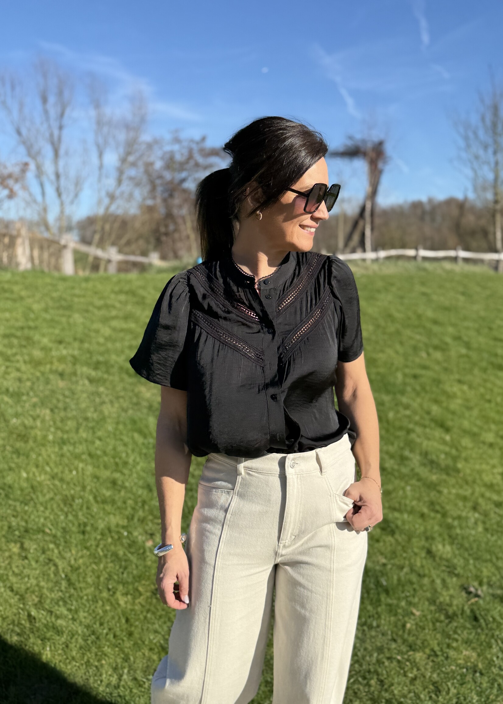 Guts & Goats Alessia Black Blouse