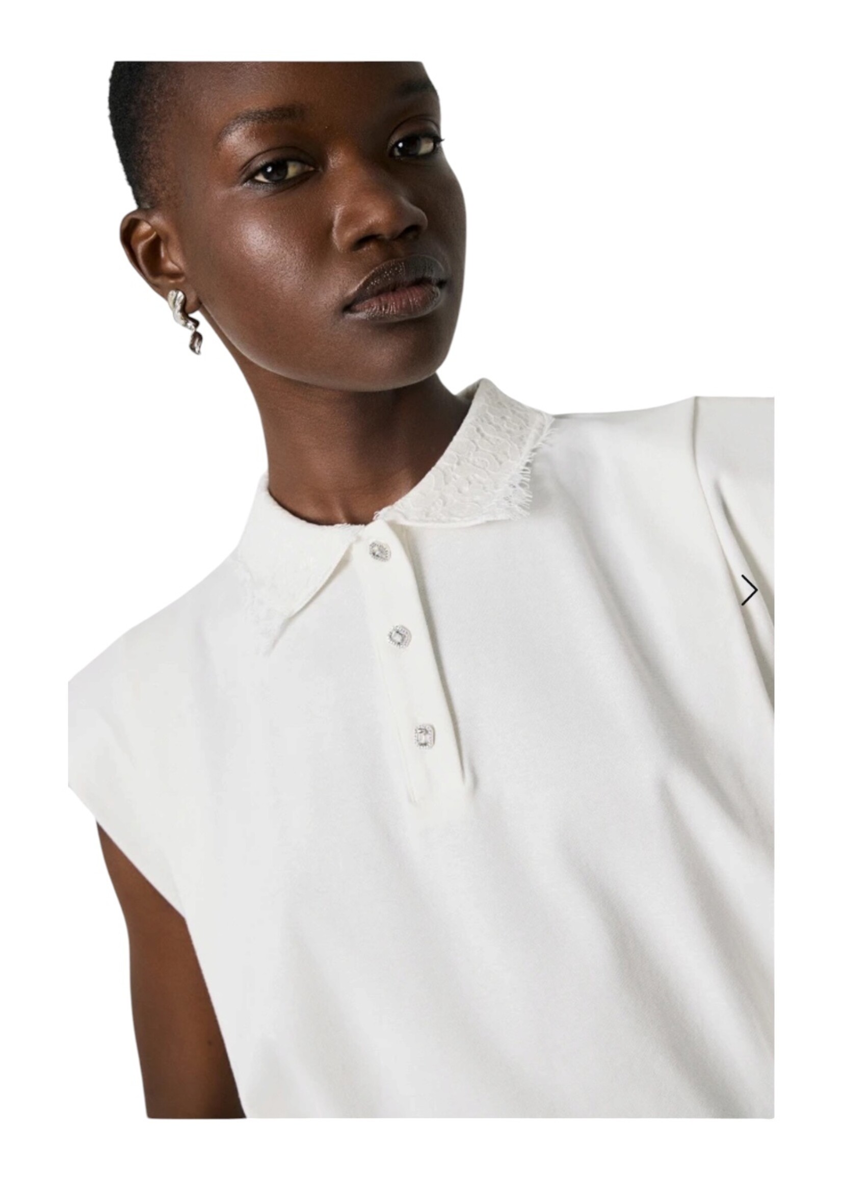Guts & Goats White Lace Polo