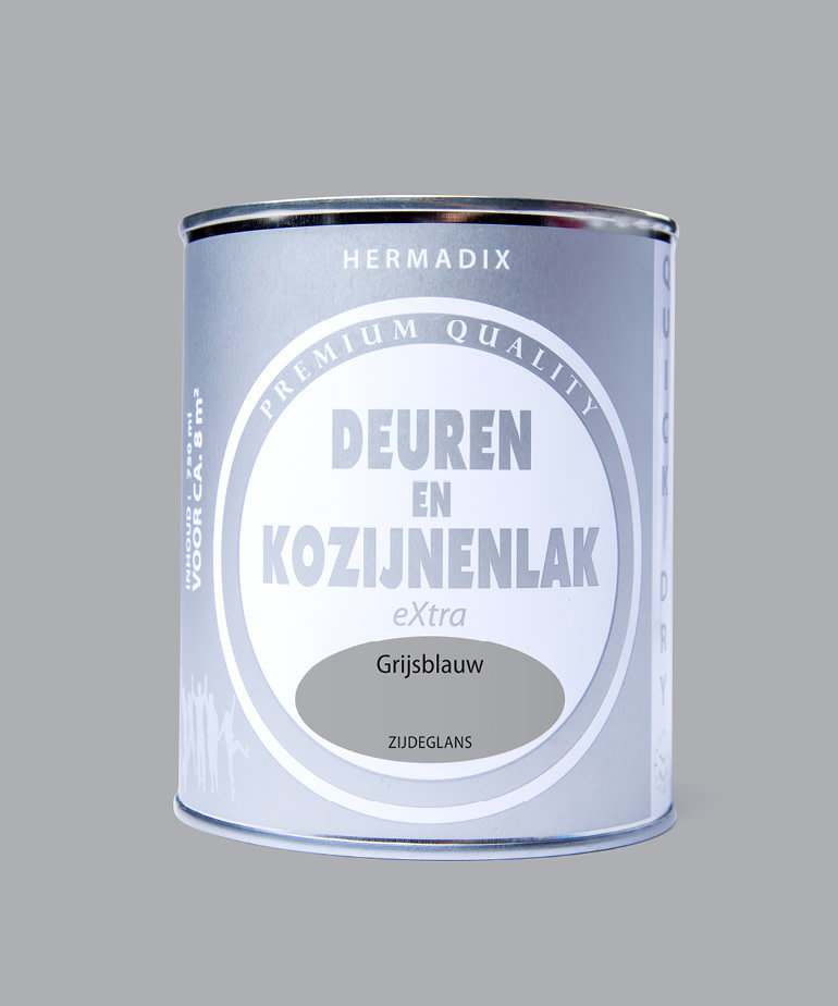 Hermadix Hermadix Deuren en Kozijnenlak Xtra Grijsblauw Zijdeglans 750 ml