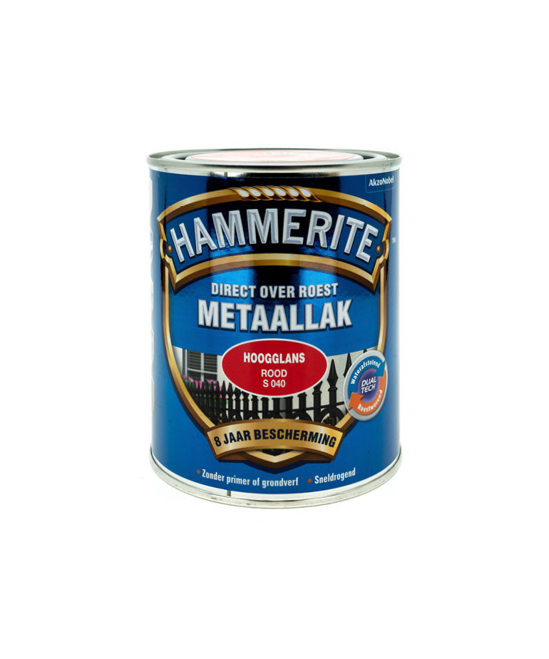 Hammerite Hammerite Metaallak Rood S040 Hoogglans 750 ml