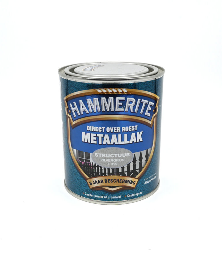 Hammerite Metaallak Structuur Zilvergrijs F315 750 ml