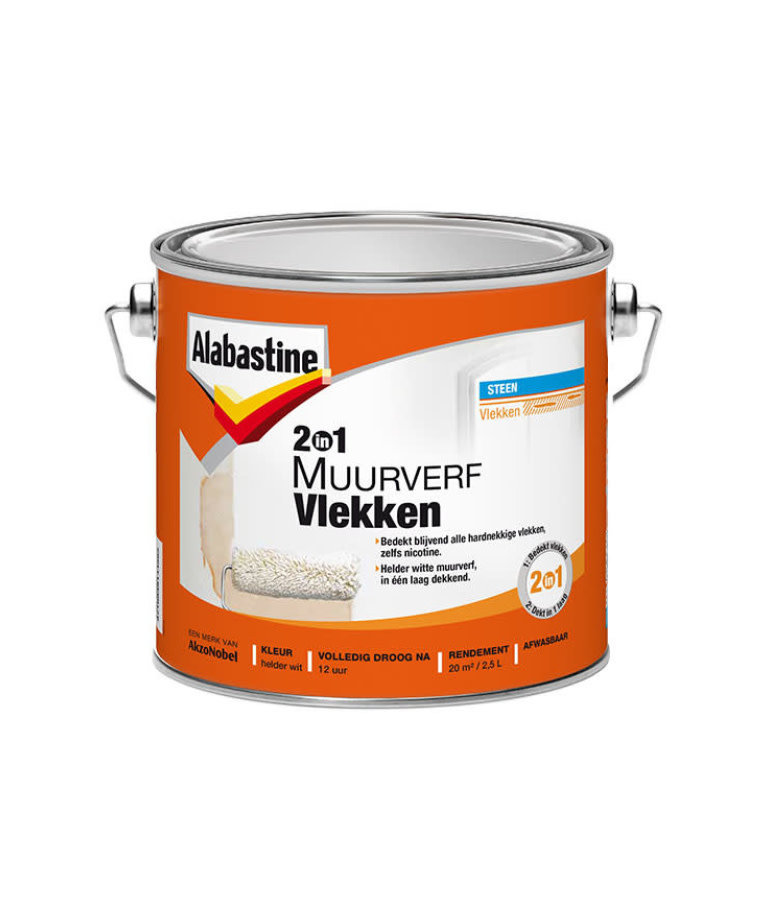 Alabastine Muurverf 2 in 1 Vlekken 2,5 Liter