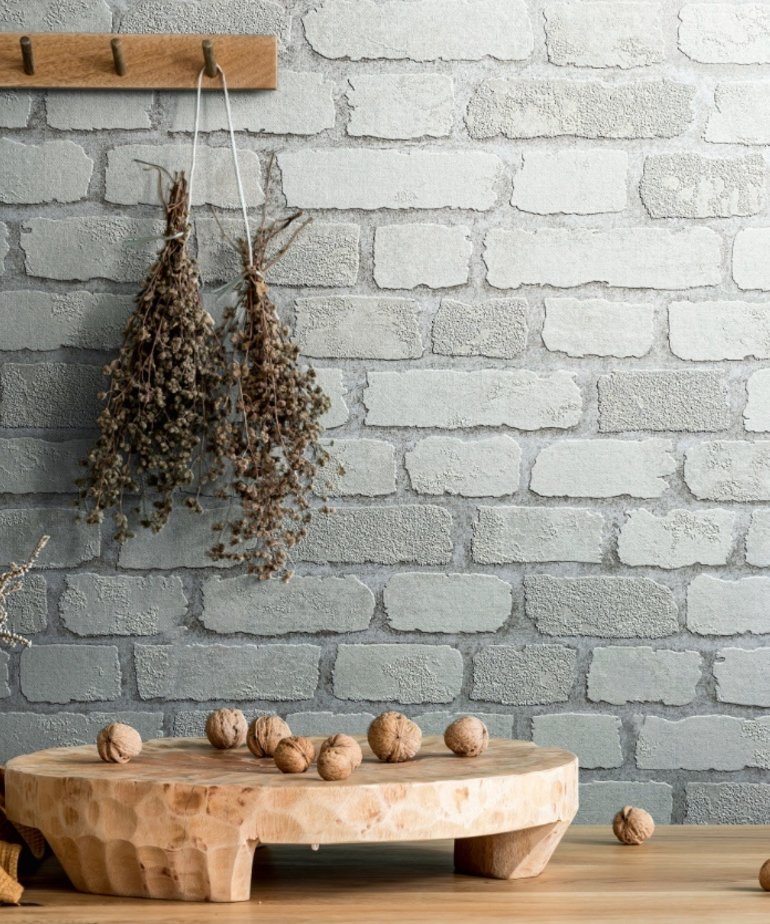 Noordwand Assorti Baksteen 58412 Wit - Grijs