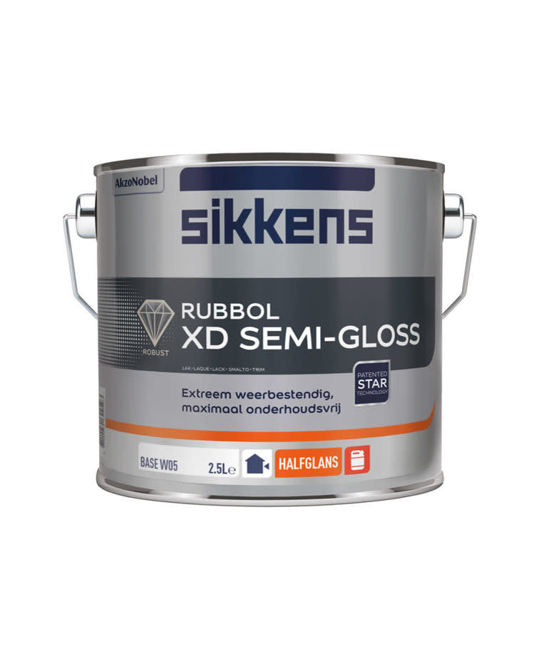 Sikkens Rubbol XD Semi Gloss 9017 2,5 Liter - Verf en behangland