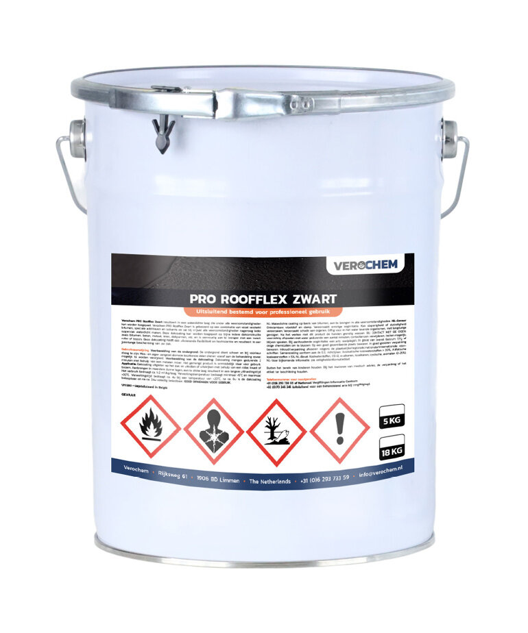 Verochem PRO Roofflex Dakcoating Zwart 5 Kilogram
