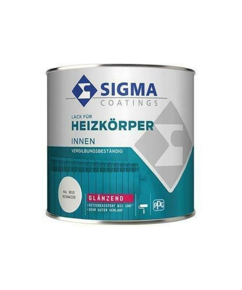 Sigma Radiatorlak / Houtlak  Hoogglanzend RAL 9010 (niet vergelend) 2,5 Liter