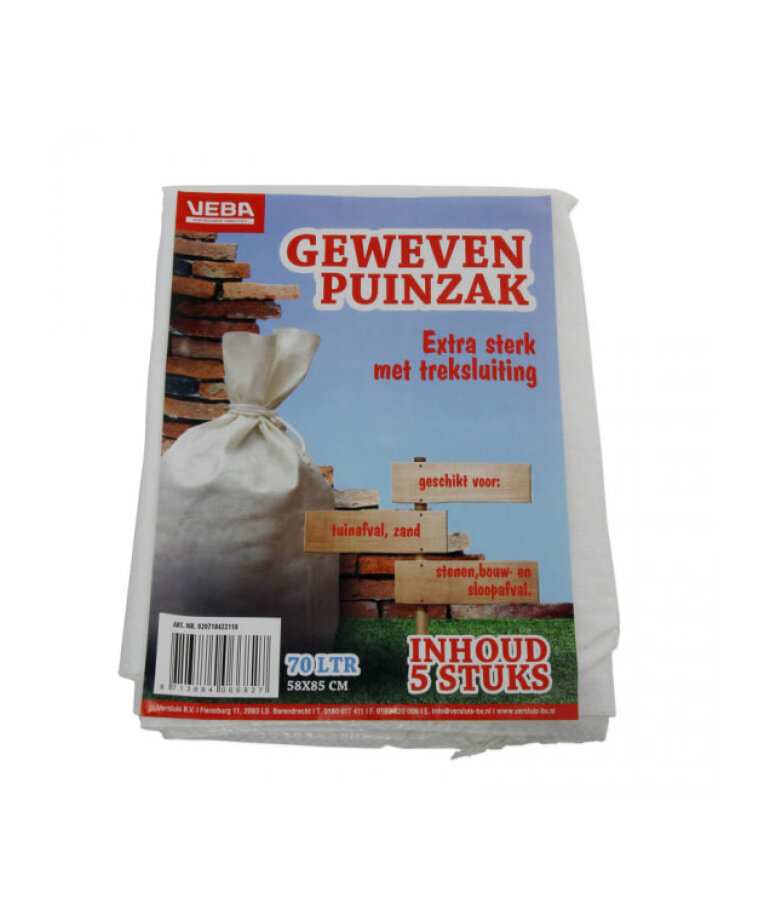 Puinzak Geweven 70 Liter 58x85 cm (5 stuks)