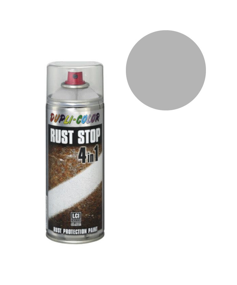 DupliColor Rust Stop 4 in 1 Satin Matt RAL 9006 Wit Aluminium 400 ml