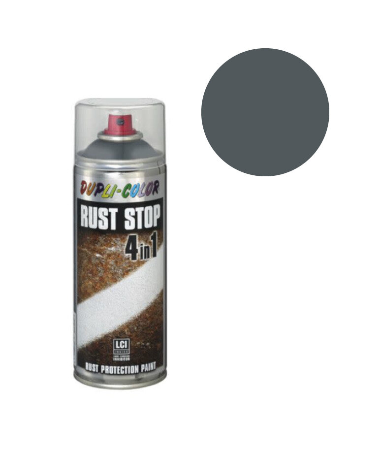 DupliColor Rust Stop 4 in 1 Satin Matt RAL 7011 Staalgrijs 400 ml