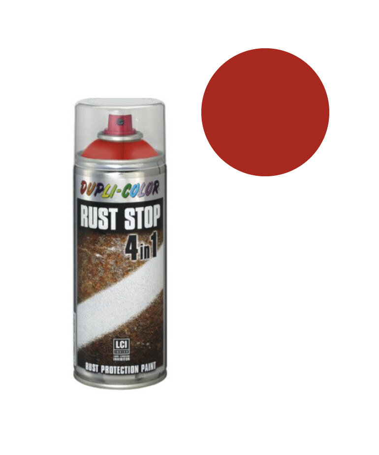 DupliColor Rust Stop 4 in 1 Satin Matt RAL 3002 Karmijnrood 400 ml