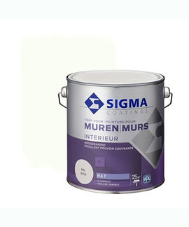 Sigma Sigma Hoogdekkende Muurverf MAT RAL 9010 2,5 liter