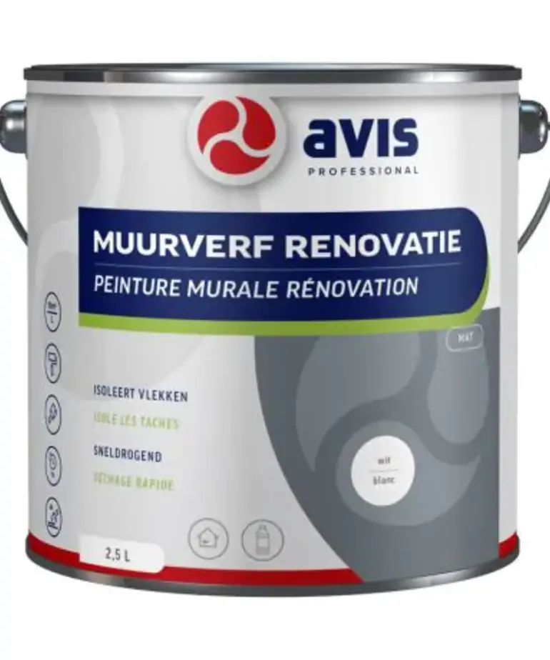 Avis Muurverf Renovatie Mat Wit