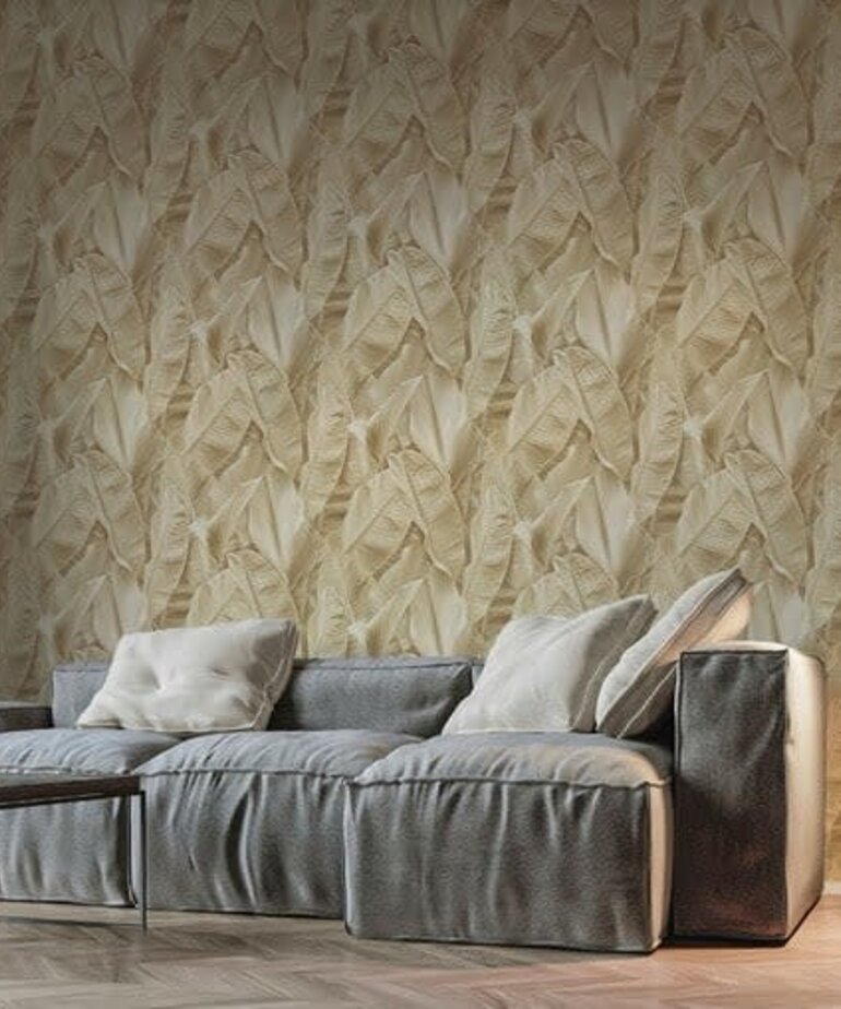 Montecolino Folium 17806 Taupe Soft Brown Banana Leaves