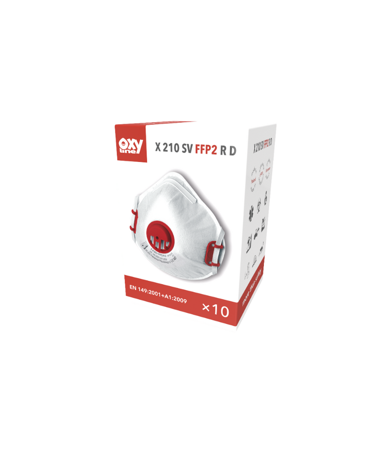 Oxyline - assortiment Oxyline FFP2 Masker X210SV R D à 10 stuks