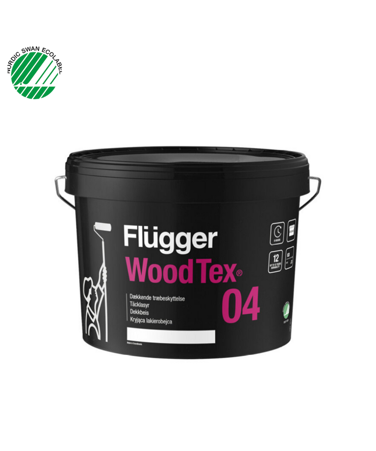 Flügger - assortiment Flügger Wood Tex 04 Halfmat ZWART Vochtregulerend