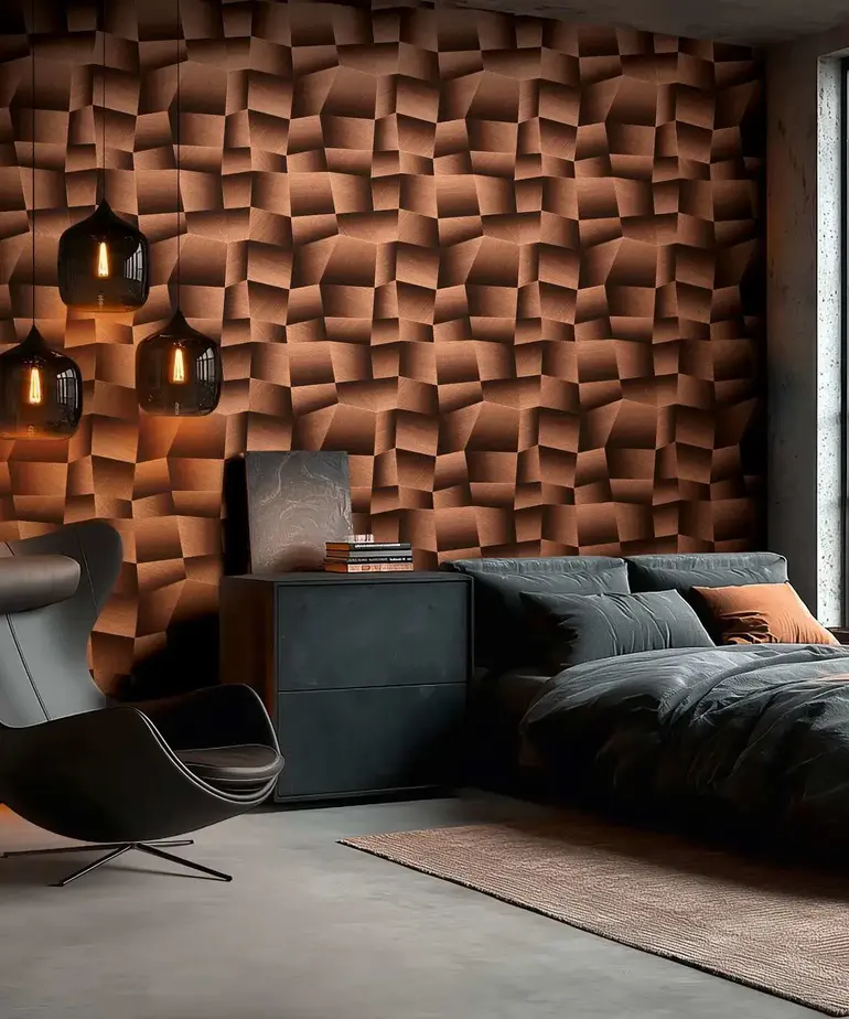 Living Walls Vibes & Styles 79197-1 3D-Geometrisch Bruin, Metallic