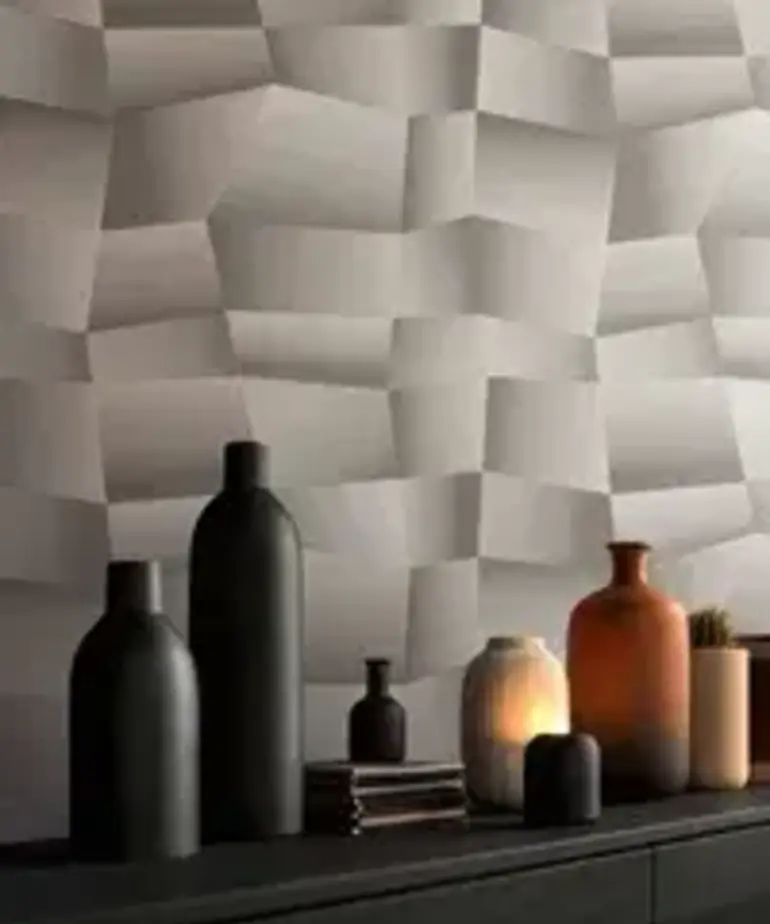 Vibes & Styles  3D-geometrisch  Grijs, Metallic