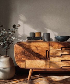 Living Walls Vibes & Styles 79201-8 Vezeltextuur in Bruin, Grijs en Metallic