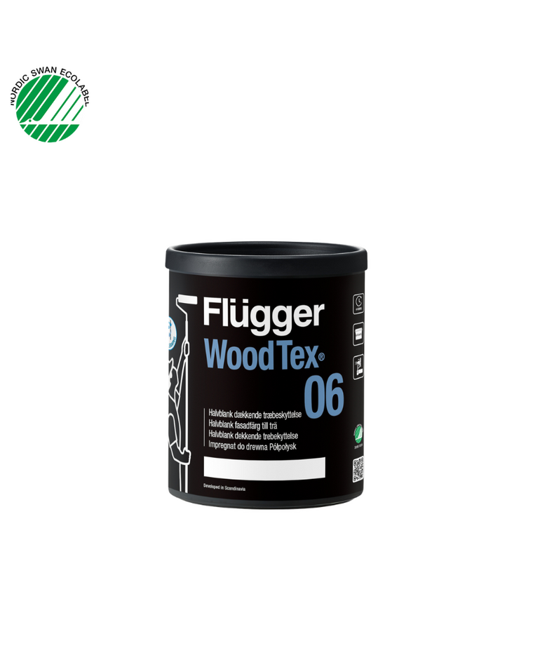 Flügger - assortiment Wood Tex 06 Semi-gloss Zelfreinigend