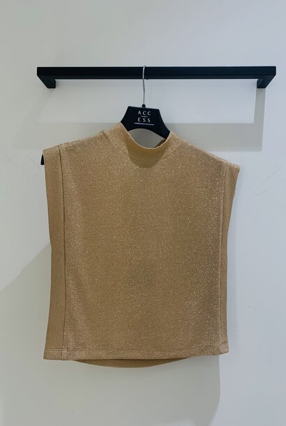 Sleeveless Lurex Top Gold