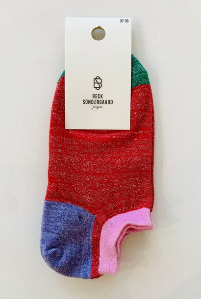 Sneakie Block Sock 215 Spiced Coral