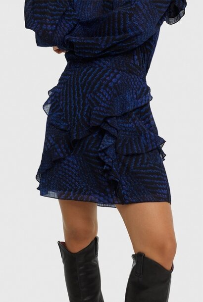 Woven Graphic Ruffle Skirt 186 Royal Blue