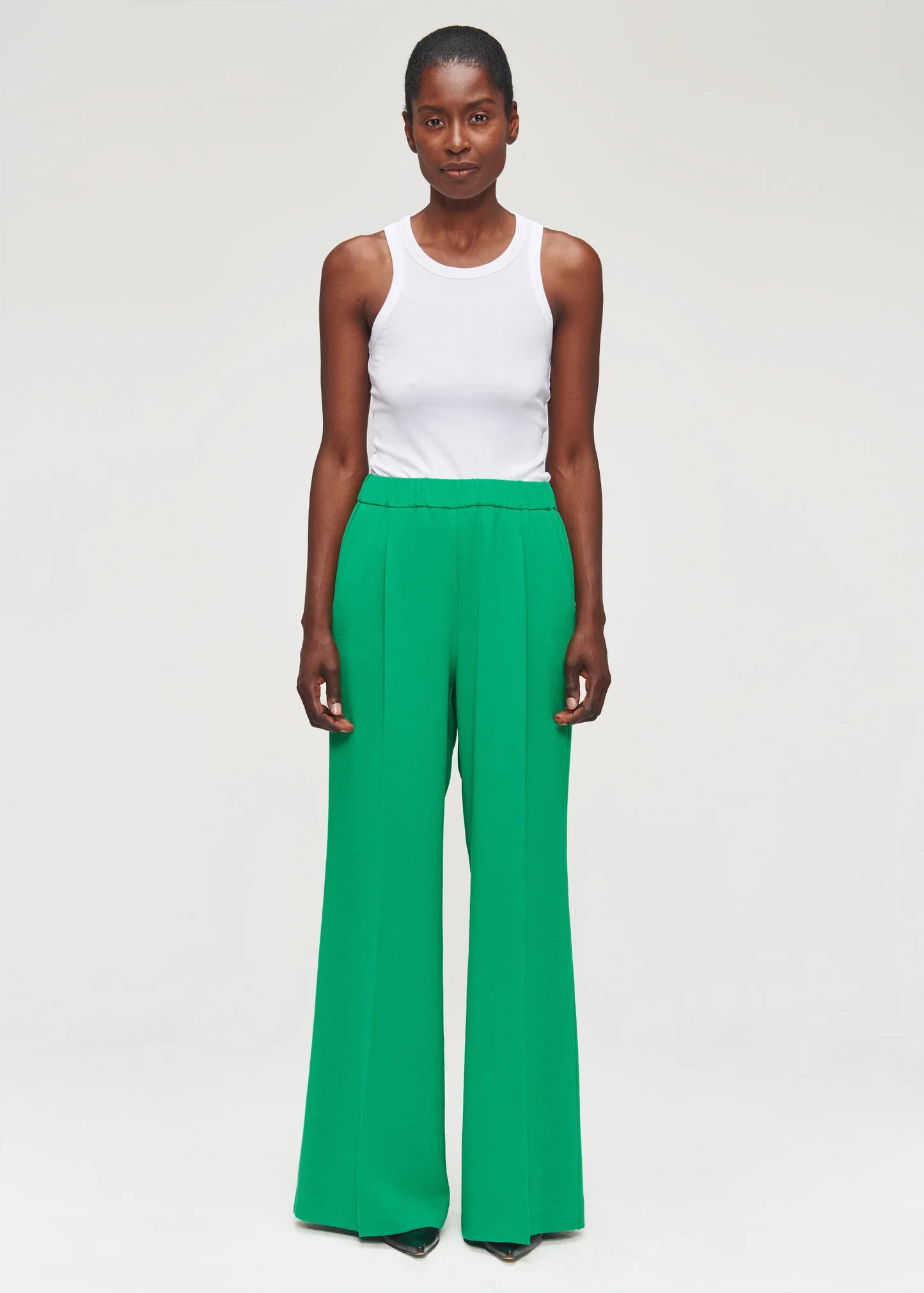 Recycled Poly Wide Leg Pants 730 Vivid Green-1