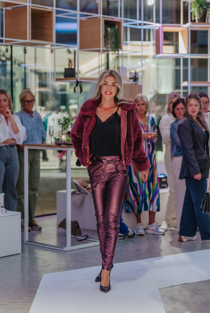 Paulina Metallic Broek Dusty Rose