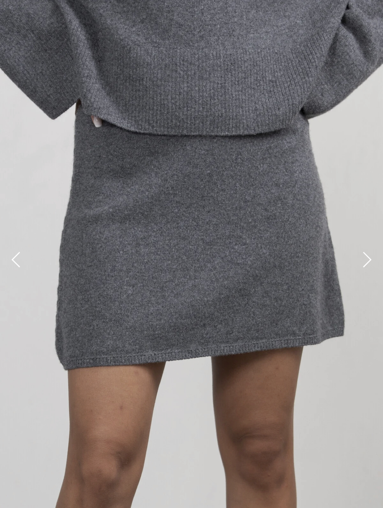 Alia Knitted Skirt Dark Grey-3