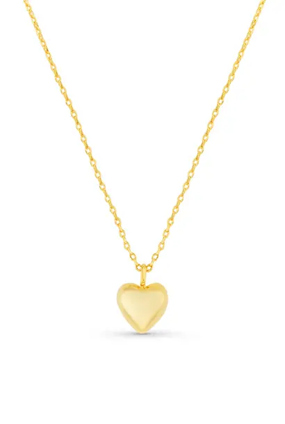 Domed Heart Charm Short Necklace