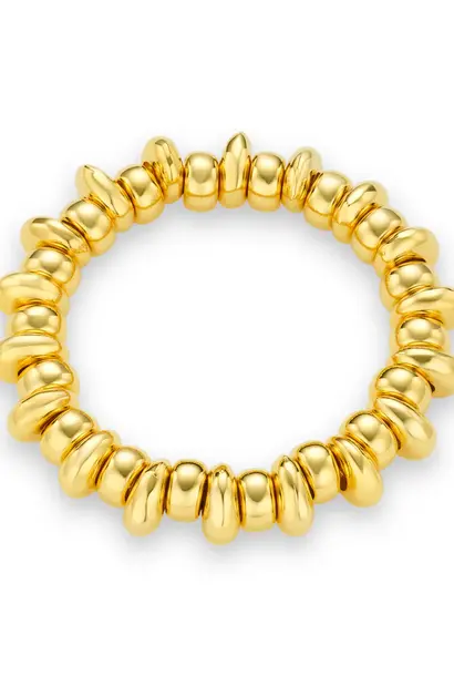 Polished Metal Nugget Stretch Bracelet