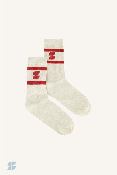 Logo Sparkle Grey Socks (lipstick)