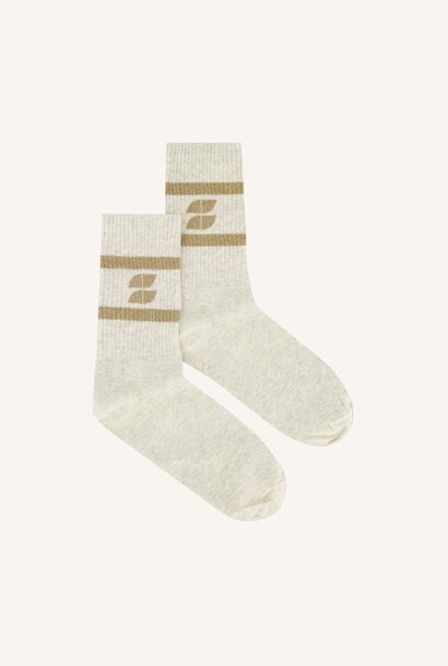Lucky Sparkle Grey Socks (gold)