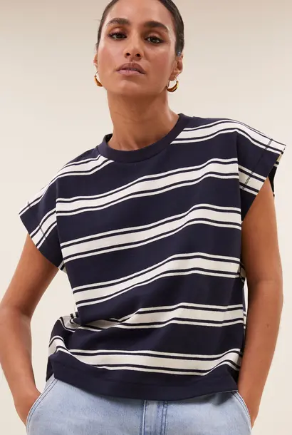 Grain navy Stripe Shirt