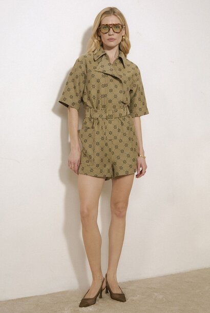 MAXIME Jumpsuit Beige Black