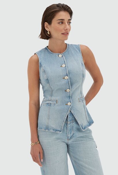 MILLY Blue Denim Gilet