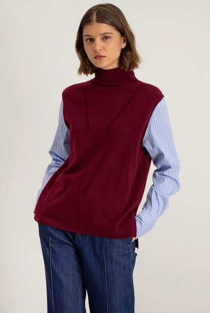Pull Hybride Lita Bordeaux