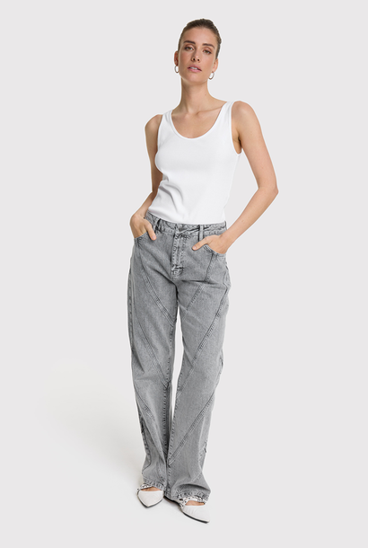 Woven Cutseams Denim - Grey Washed