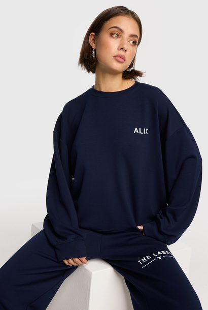 Knitted Scuba Sweater - Navy