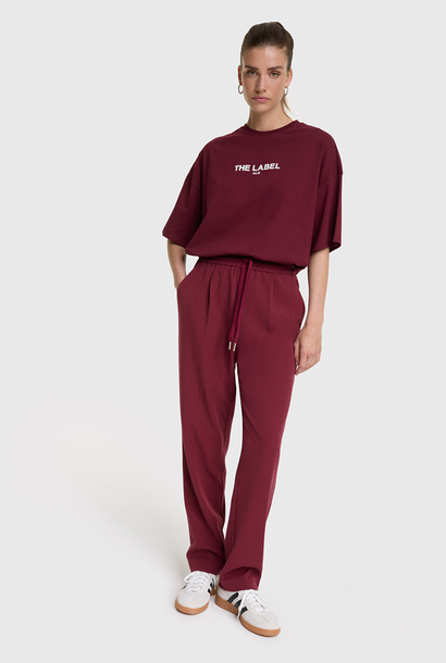 Woven Melange Pants 24 Melange Wool Mix - Bordeaux