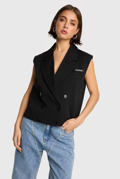 Woven Double Breasted Waistcoat  30