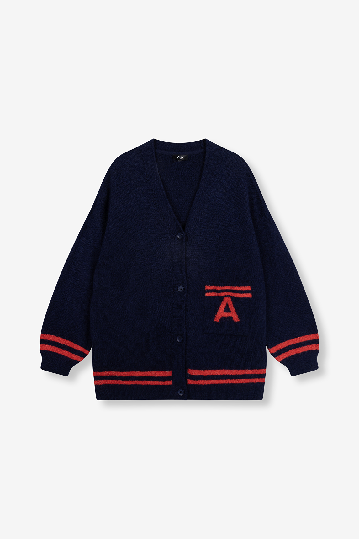 Knitted Fluffy Knit Cardigan 66 Fluffy knit - Navy-2